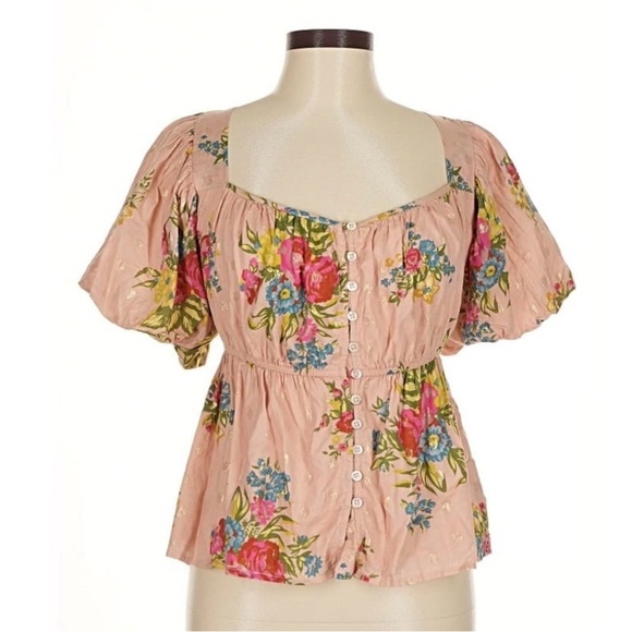 Love The Label Tops - Love the Label Elegant Floral Blouse in Pink
